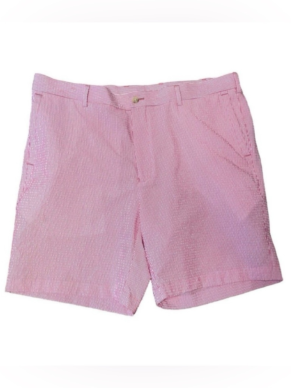 Peter Millar Pink Stripe Featherweight Seersucker Shorts Sz 32